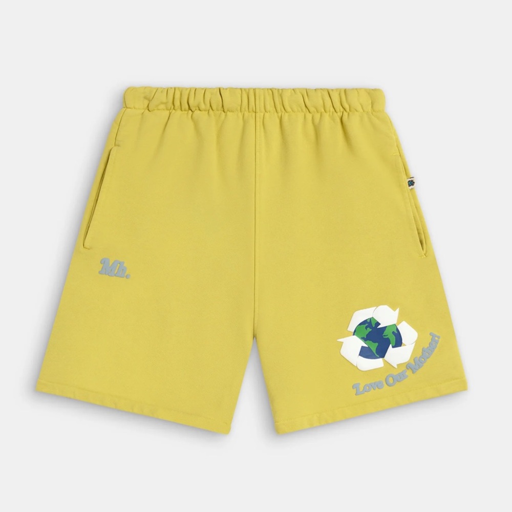 MADHAPPY Earth Day Organic Cotton Shorts - Yellow - Medium